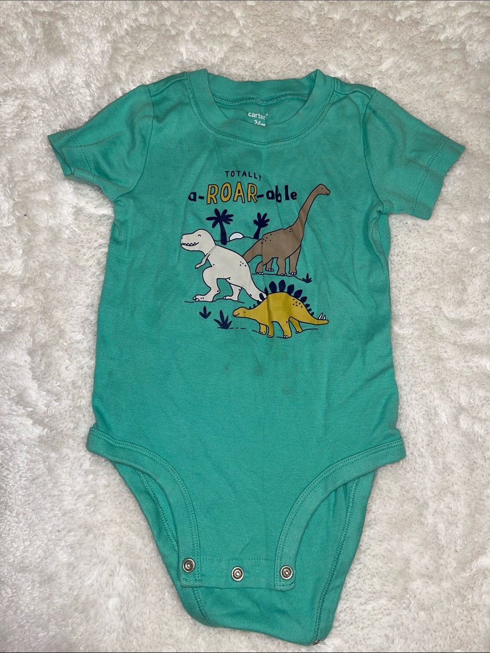 Carter's Turquoise Dinosaur Graphic One-Piece